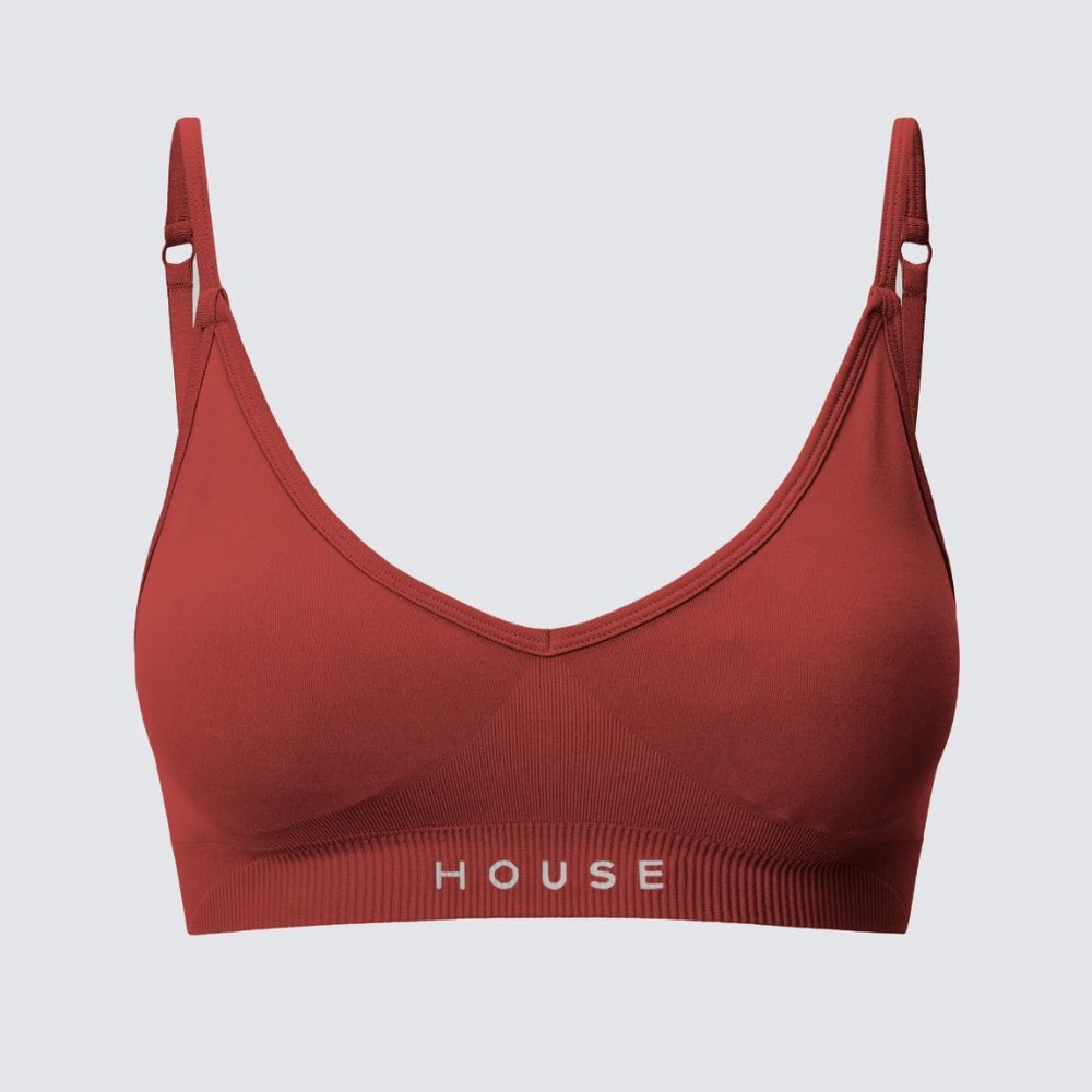 NWT House iD Seamless Bra — Workout Bralette, Mars Red Small